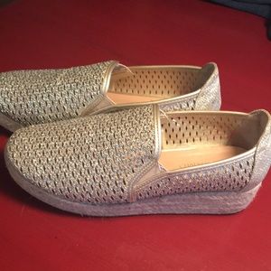 Espadrille gold wedge 7-7.5 women’s shoe